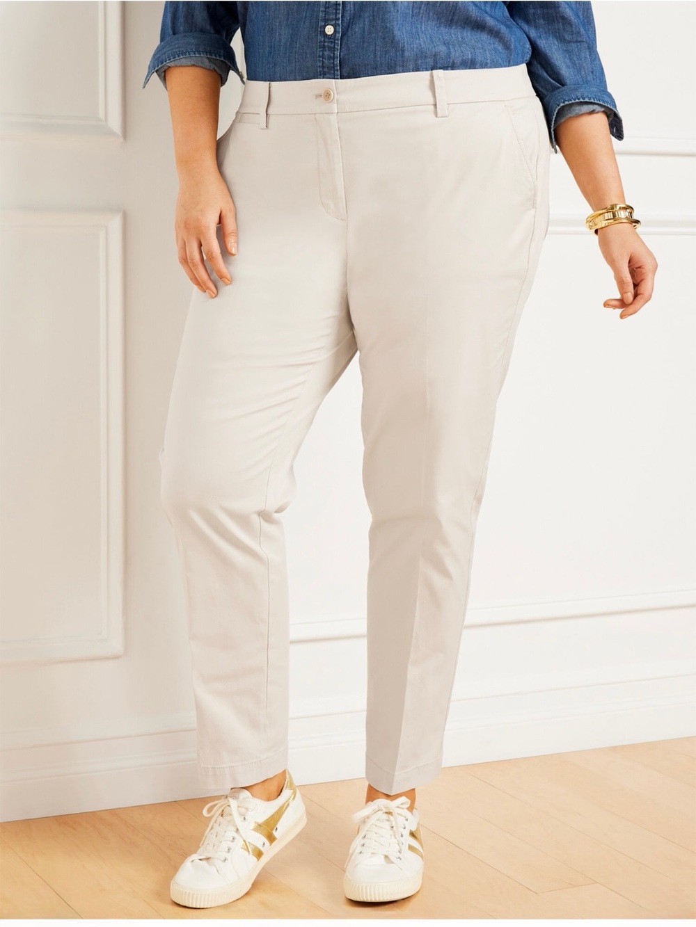 Talbots The Perfect Chino Straight-Leg Full Length Pants - Cotton Blend